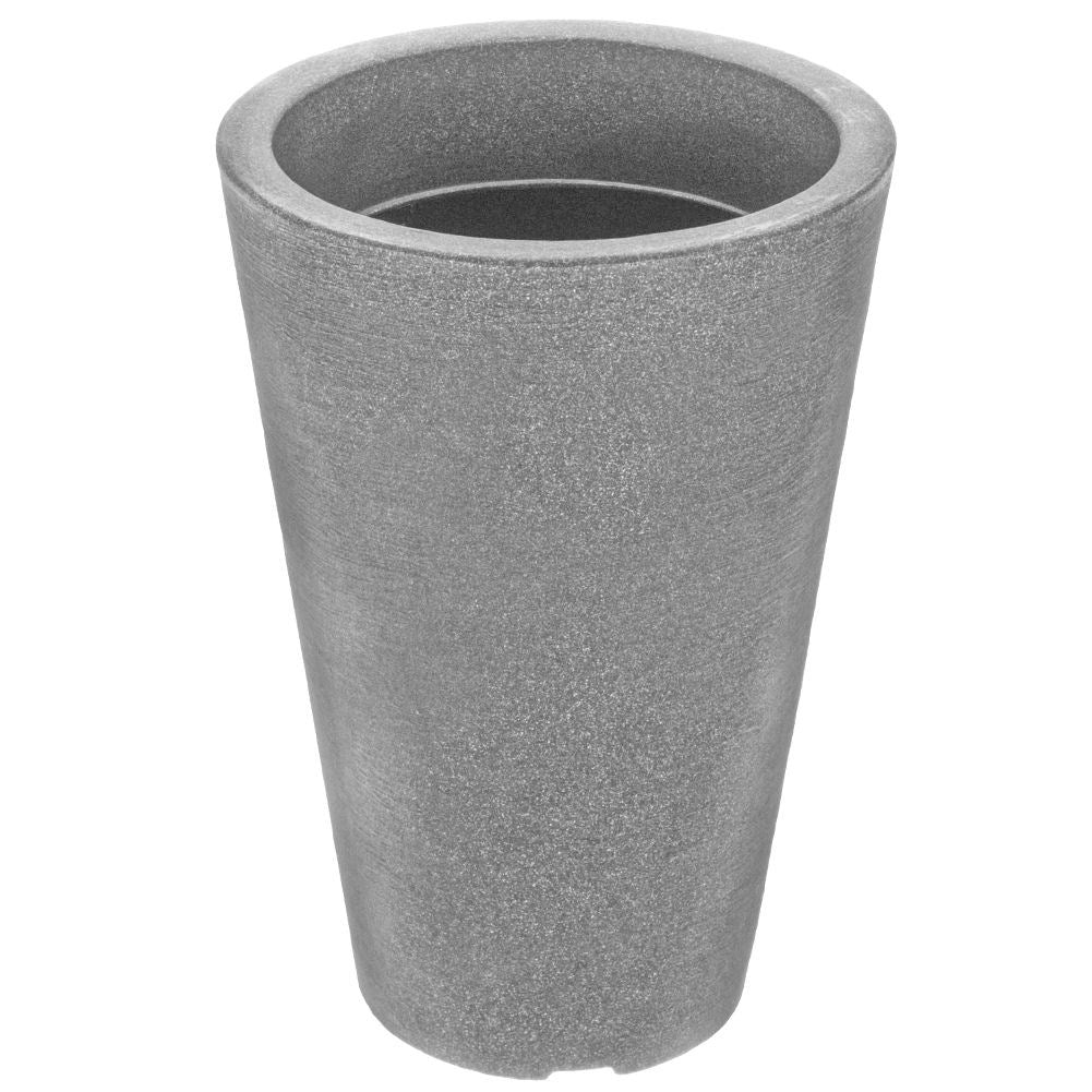 Light gray weatherproof plastic pot, 35 cm for outdoor use
