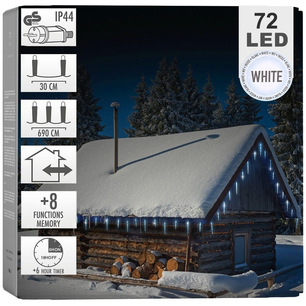 Light loop Icicles - 72 LED, Timer, 8 Light Modes