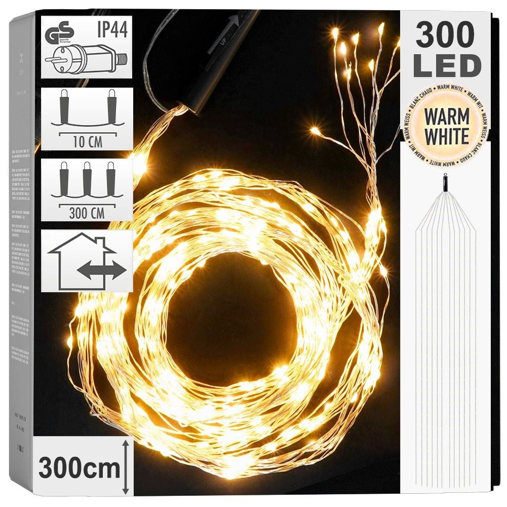 Light loop cascade 10 wires 300 LEDs indoors/outdoors
