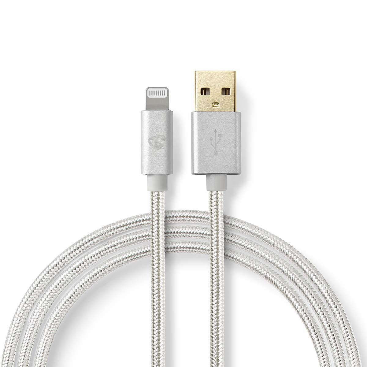 Lightning Cable | USB 2.0 | Apple Lightning, 8-pin | USB-A Male | 480 Mbps | Gold Plated | 2.00 m | Round | Braided / Nylon | Aluminum | Carton with covered window