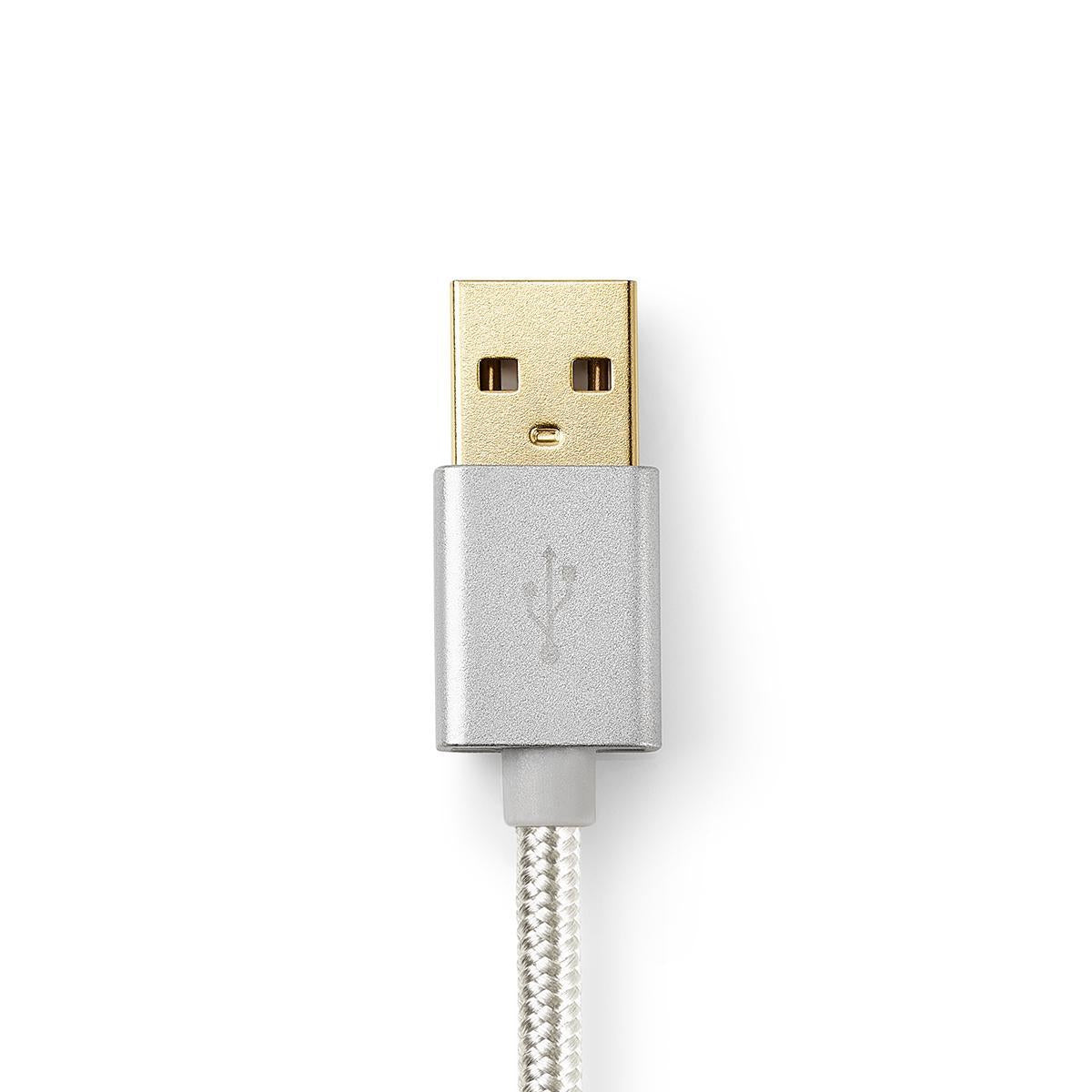 Lightning Cable | USB 2.0 | Apple Lightning, 8-pin | USB-A Male | 480 Mbps | Gold Plated | 2.00 m | Round | Braided / Nylon | Aluminum | Carton with covered window