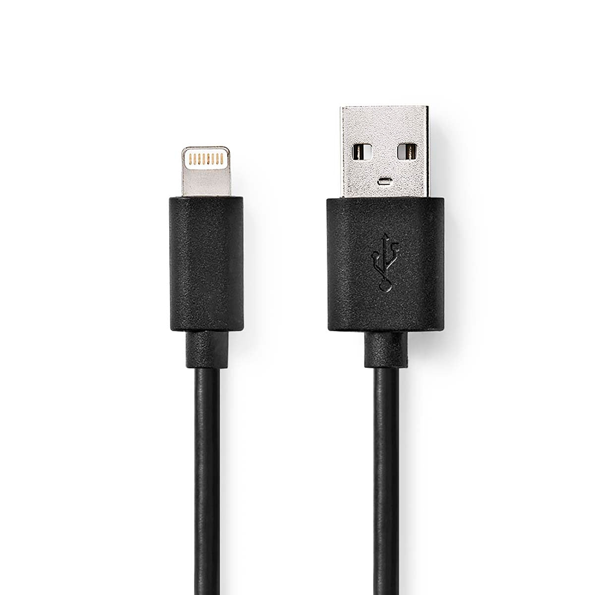 Lightning Cable | USB 2.0 | Apple Lightning, 8-pin | USB-A Male | 480 Mbps | Nickel Plated | 1.00 m | Round | PVC | Black | Plastic bag