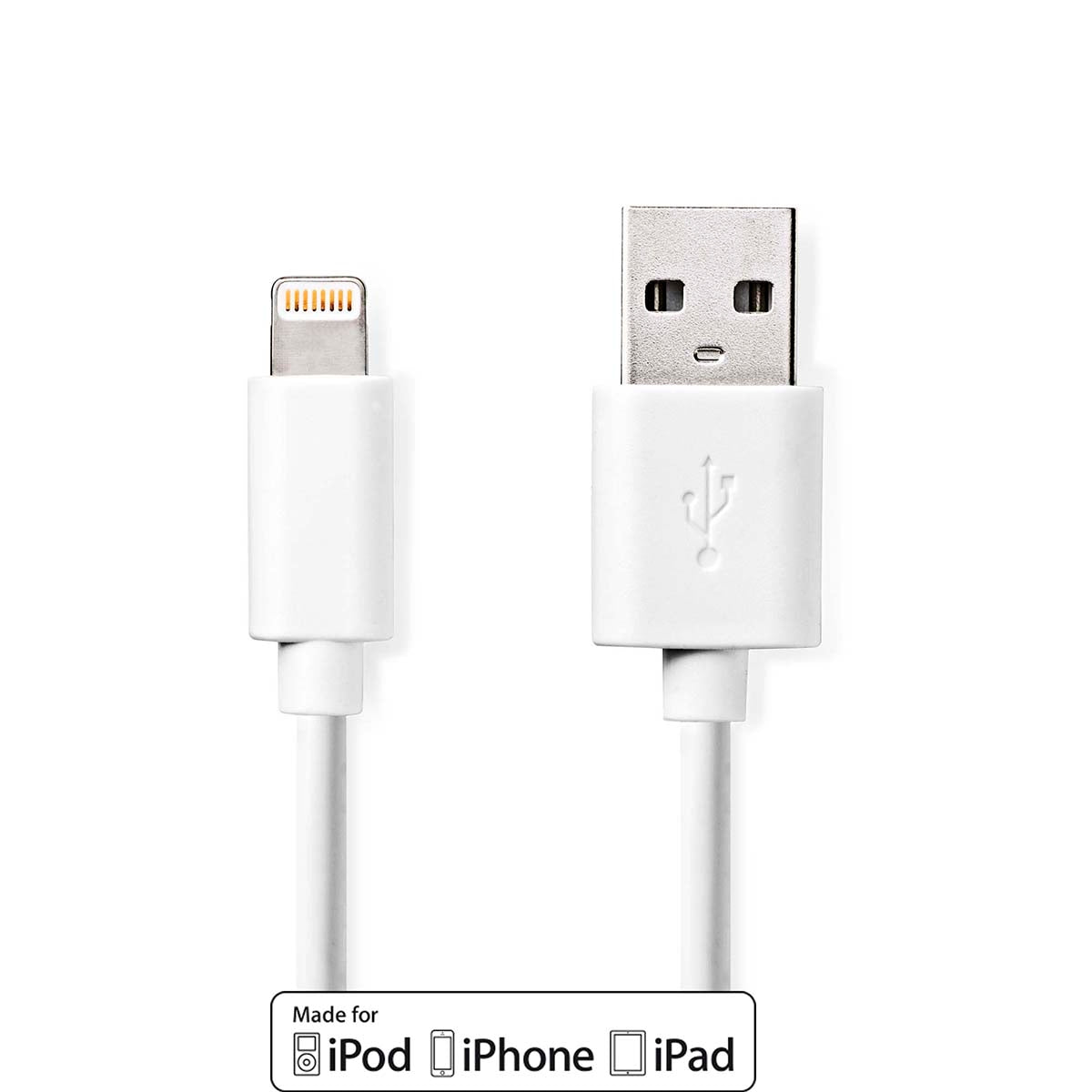 Lightning Cable | USB 2.0 | Apple Lightning, 8-pin | USB-A Male | 480 Mbps | Nickel Plated | 2.00 m | Round | PVC | White | Box