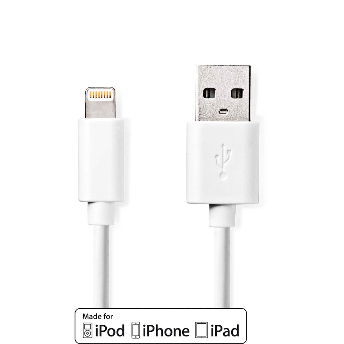 Lightning Cable | USB 2.0 | Apple Lightning, 8-pin | USB-A Male | 480 Mbps | Nickel Plated | 3.00 m | Round | PVC | White | Label