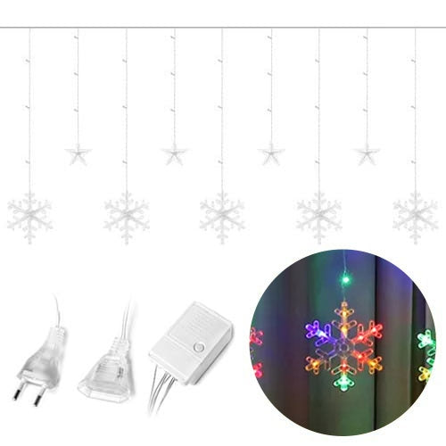 Lights snowflakes stars Christmas lights curtain 138LED