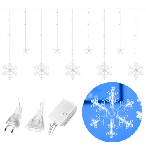Lights snowflakes stars Christmas lights curtain 138LED