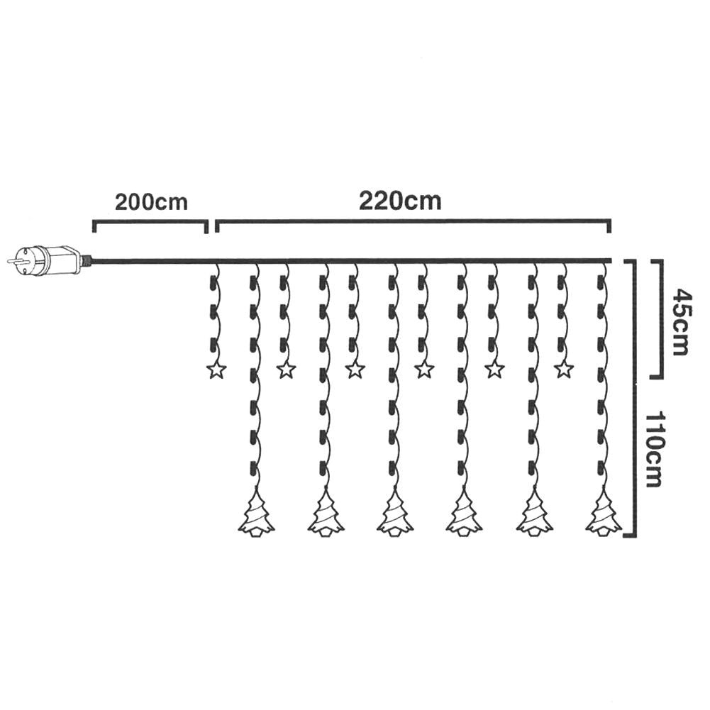 Light string 138 LED - Perfect for Christmas indoors/outdoors