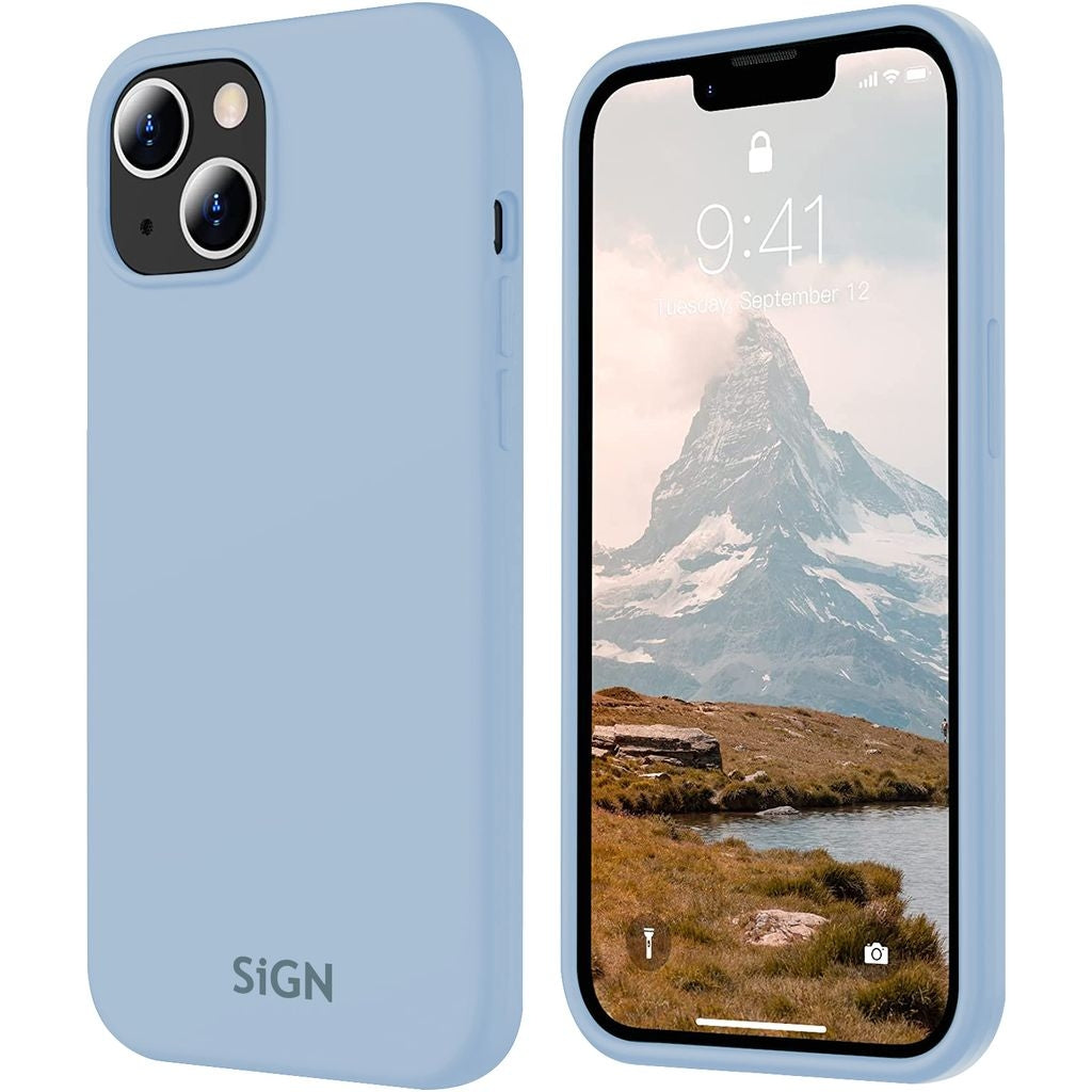 Liquid Silicone Case for iPhone 15 plus - Light blue