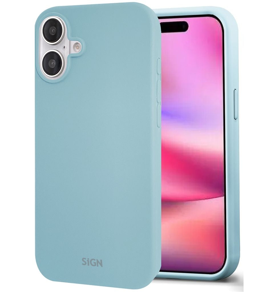 Liquid Silicone Case for iPhone 16 - Light Blue