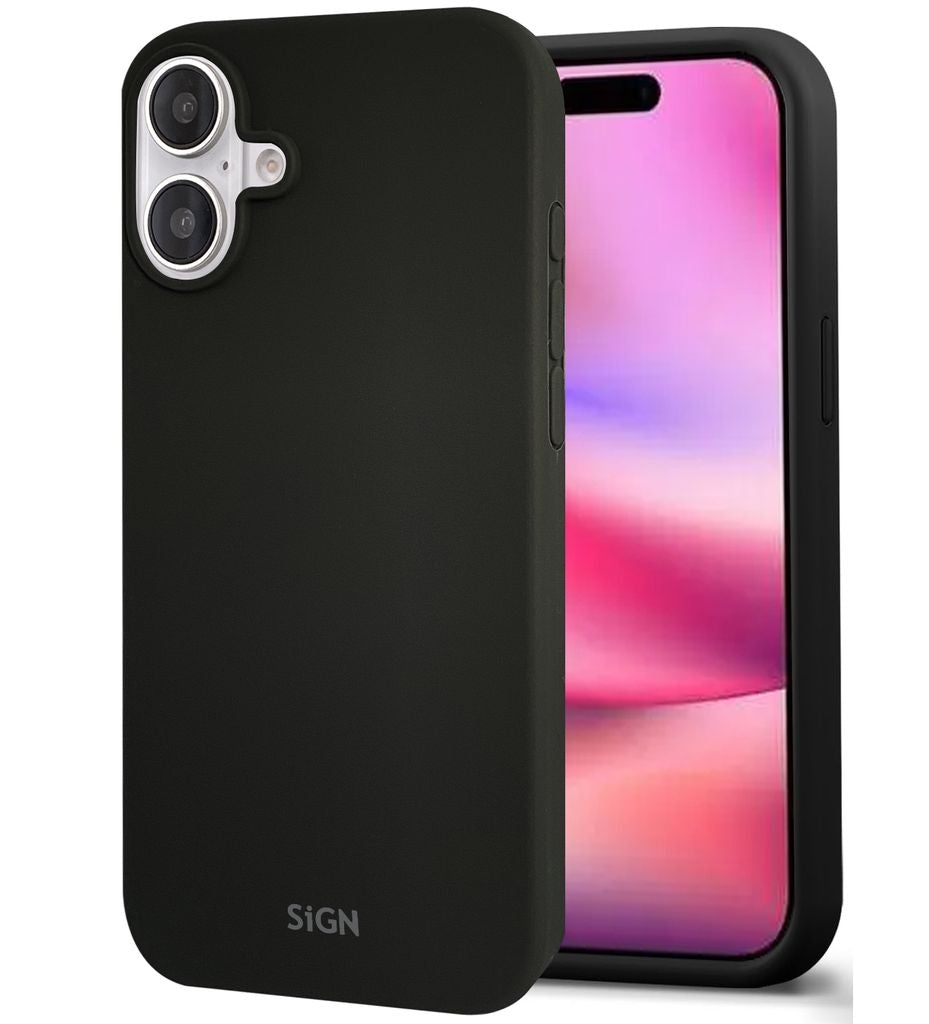 Liquid Silicone Case for iPhone 16 Plus - Black