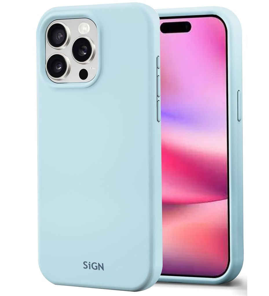 Liquid Silicone Case for iPhone 16 Pro Max - Light Blue