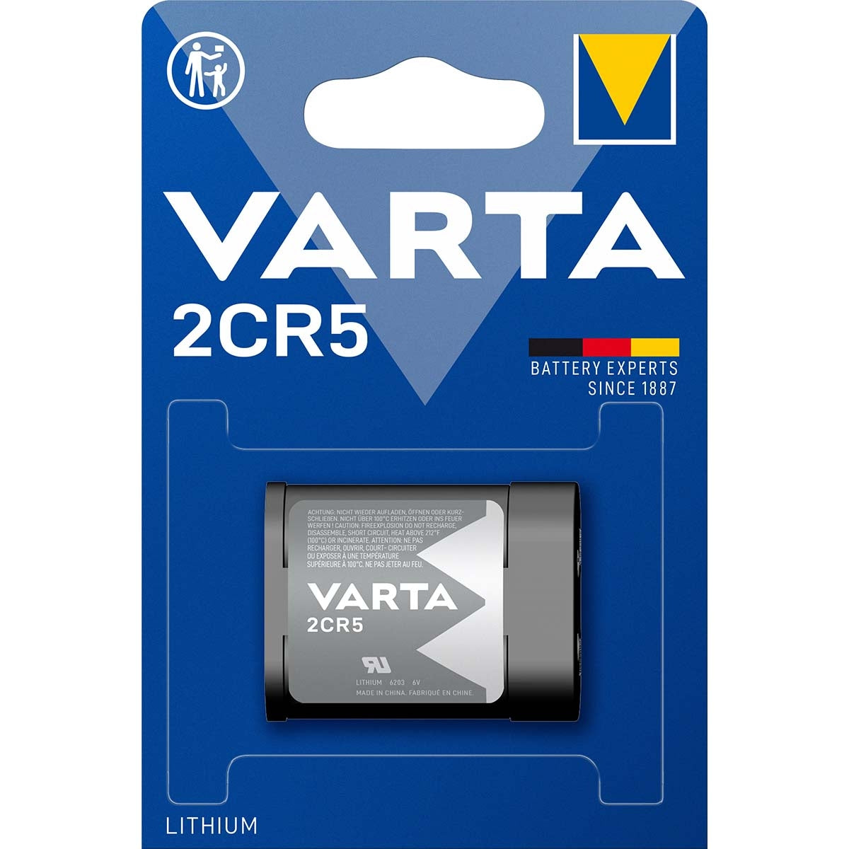 Lithium Battery 2CR5 | 6 V DC | 1400 mAh | 1-Blister | Grey/Silver