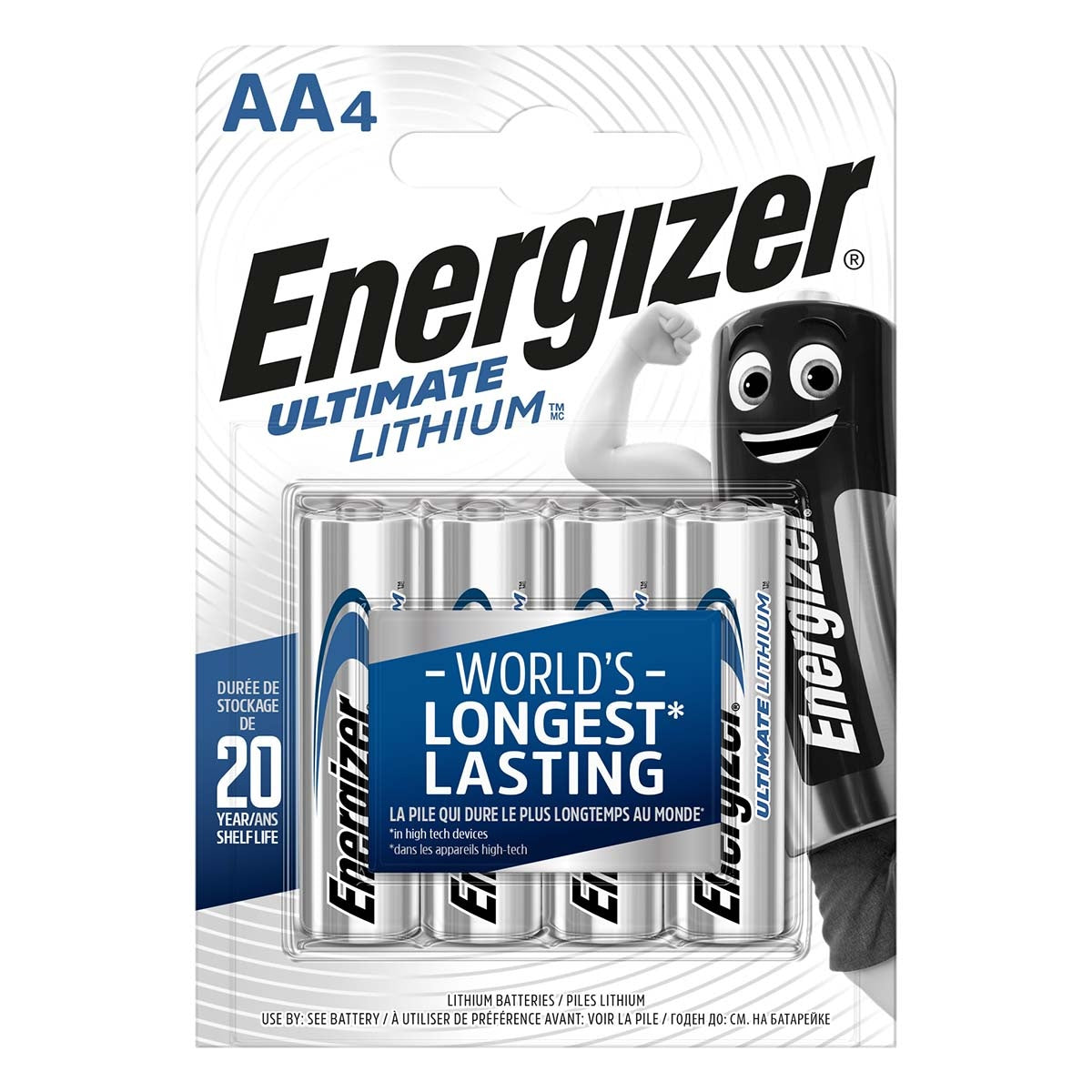Lithium battery AA | 1.5 V DC | 3000 mAh | 4-Blister | Silver