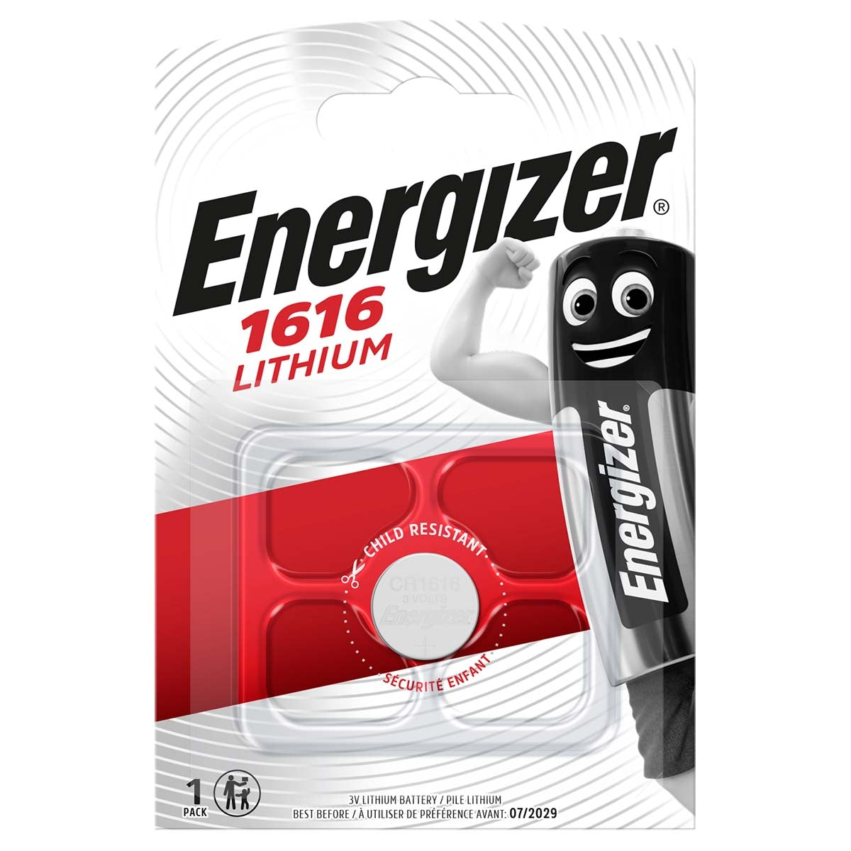 Lithium button cell battery CR1616 | 3 V DC | 60 mAh | 1-Blister | Silver