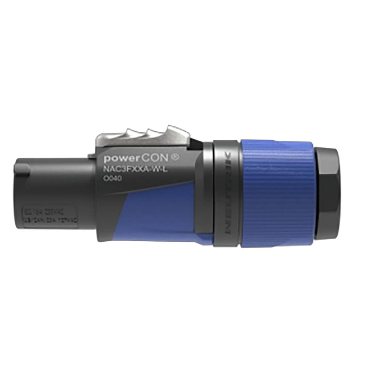 Lockable cable connector, power-in, screw terminal, blue
