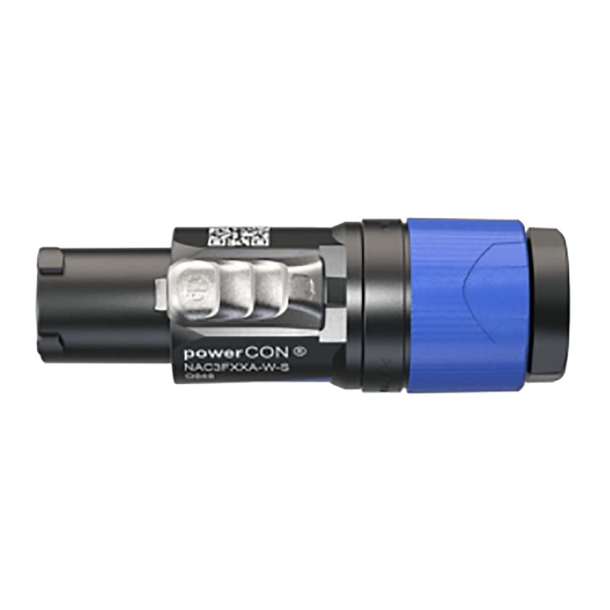 Lockable cable connector, power-in, screw terminal, blue