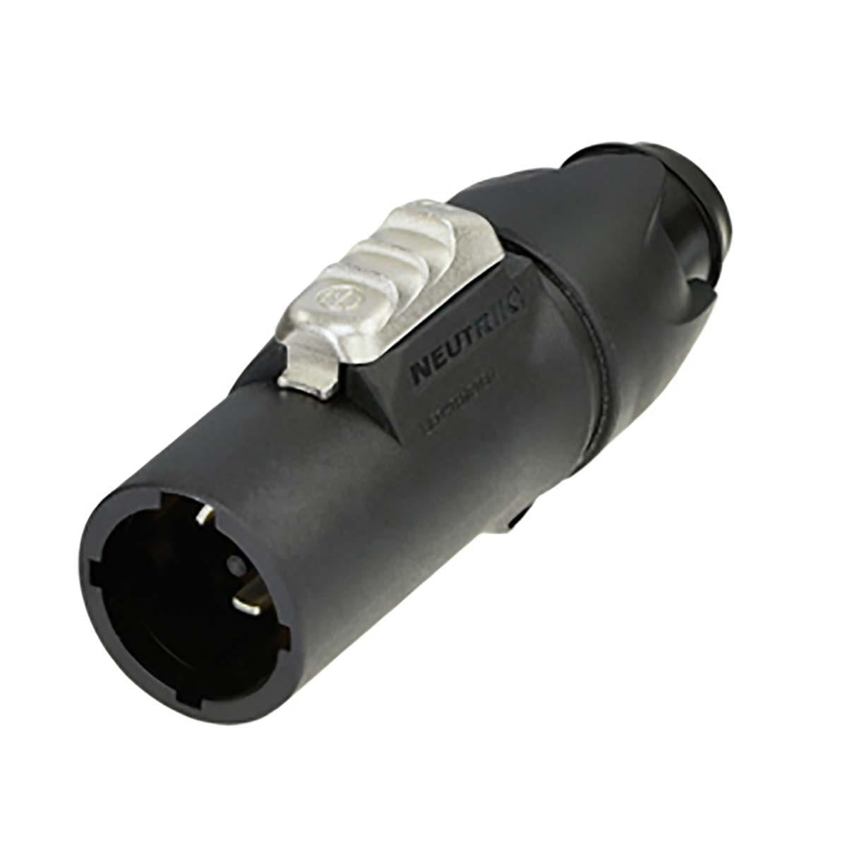 Locking male cable connector, screw terminals