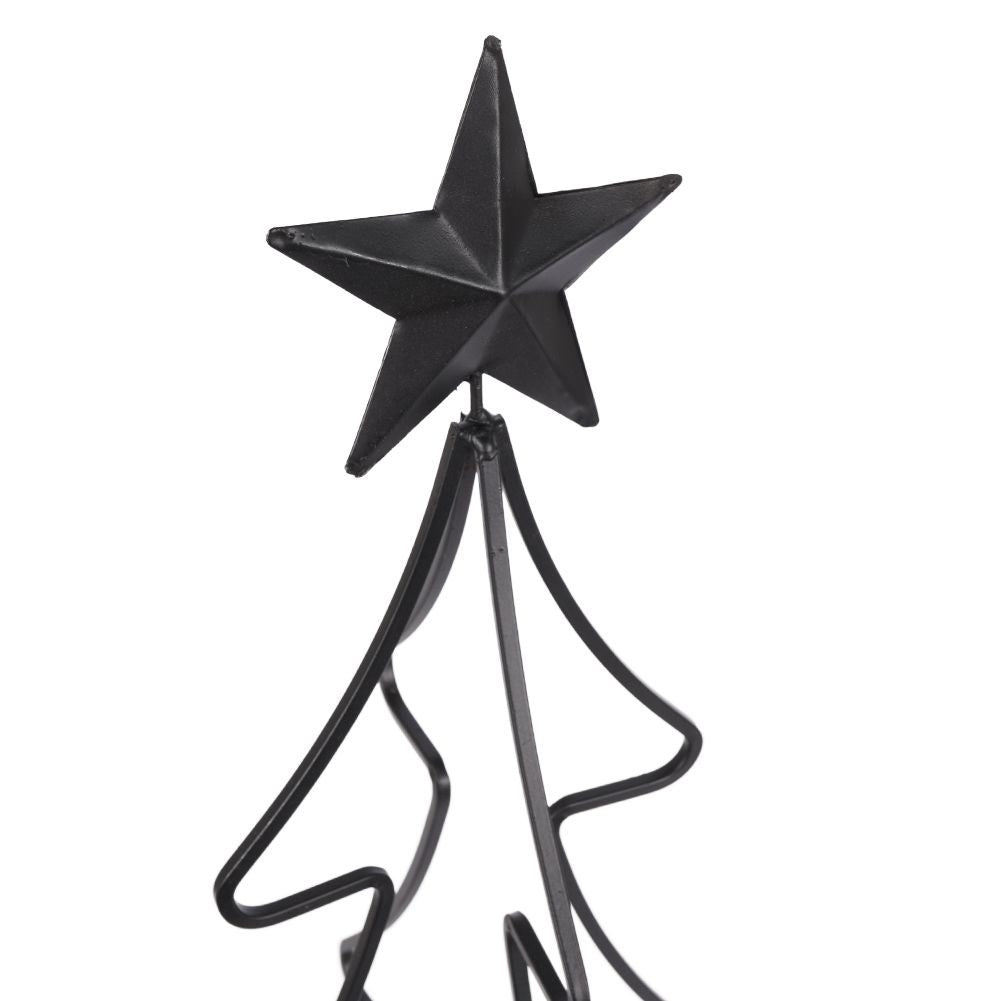 Loft Style Black Metal Christmas Tree Candle Holder for Warm Candles