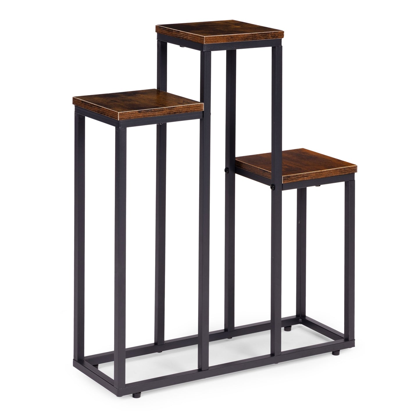 Loft-Style Plant Stand, 3 Shelves, Steel & Chipboard
