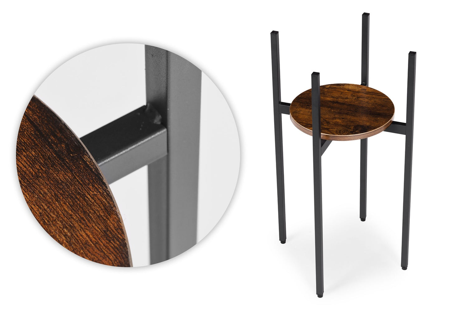 Loft-Style Steel Plant Stand with Chipboard Shelf