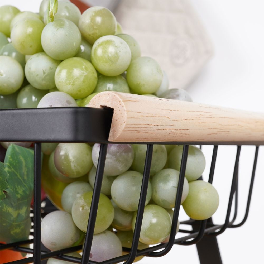 Loft-inspired Three-Tier Fruit and Vegetable Basket in Metal