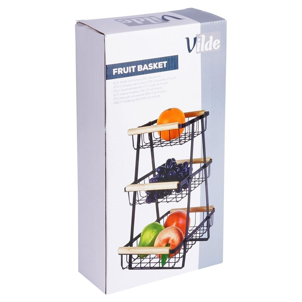 Loft-inspired Three-Tier Fruit and Vegetable Basket in Metal