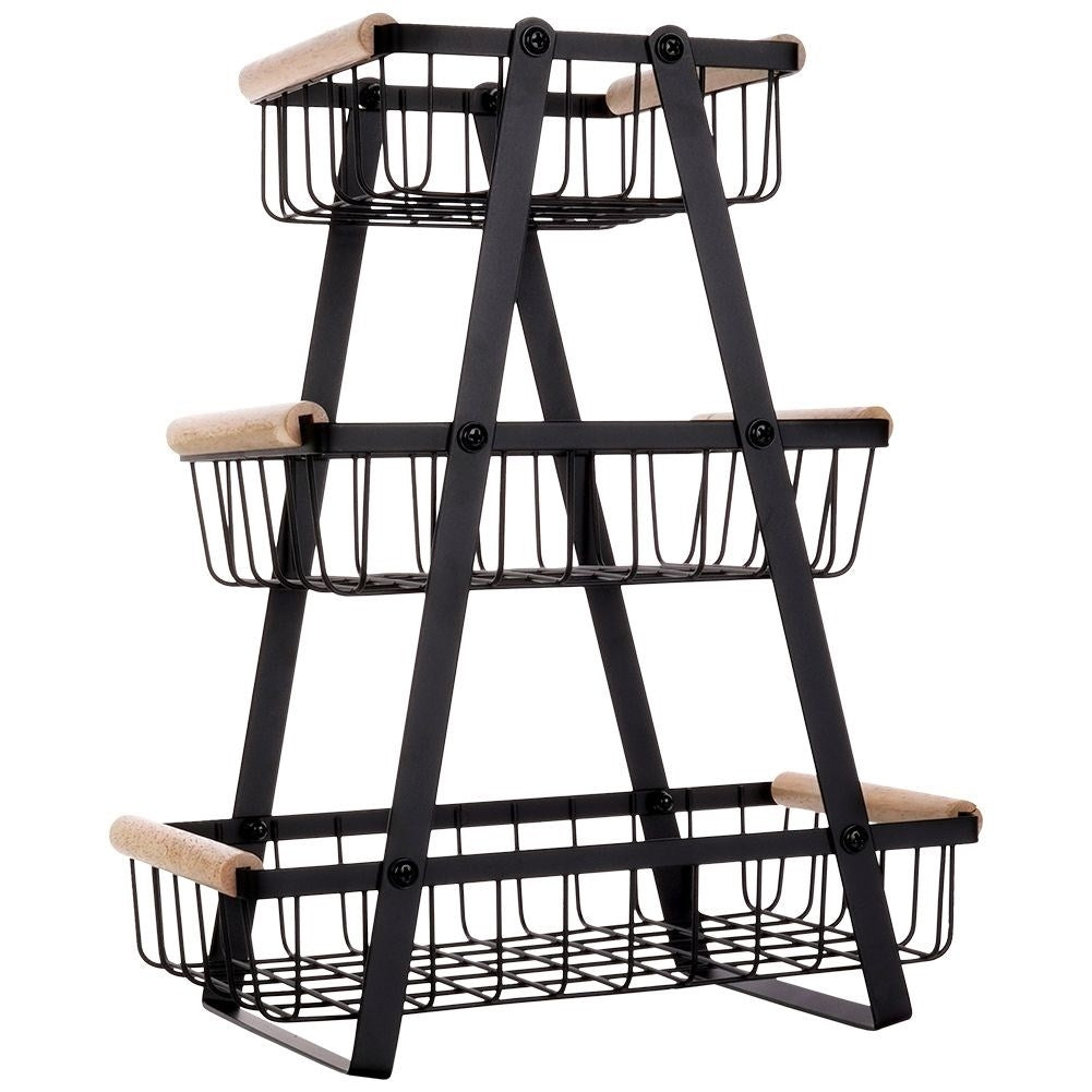 Loft-inspired Three-Tier Fruit and Vegetable Basket in Metal