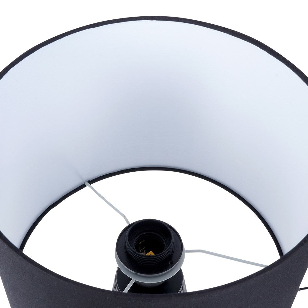 Loft style table lamp with black metal base and lampshade