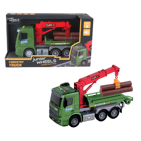 Logging Truck Toy with Friction Motor, Sound & Lights