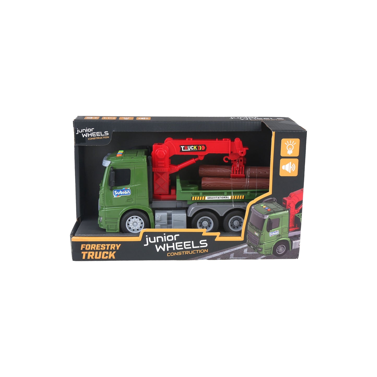 Logging Truck Toy with Friction Motor, Sound & Lights