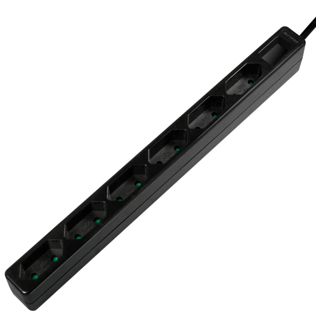 LogiLink Power outlet 6xCEE 7/16 connector, 1.5m - Black