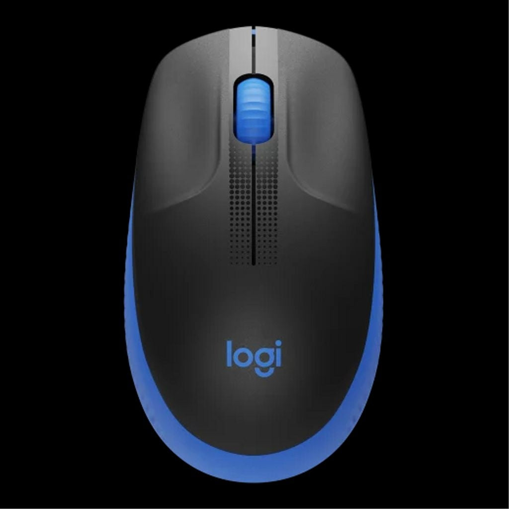 Logitech M190 Full Size Wireless Mouse, RF Wireless, Alkaline - Blue