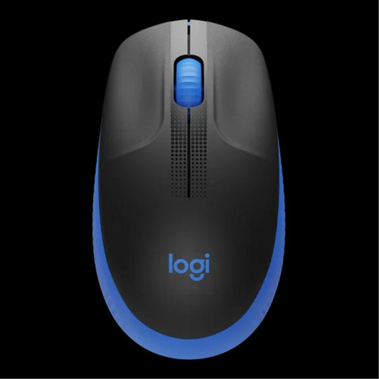 Logitech M190 Full Size Wireless Mouse, RF Wireless, Alkaline - Blue