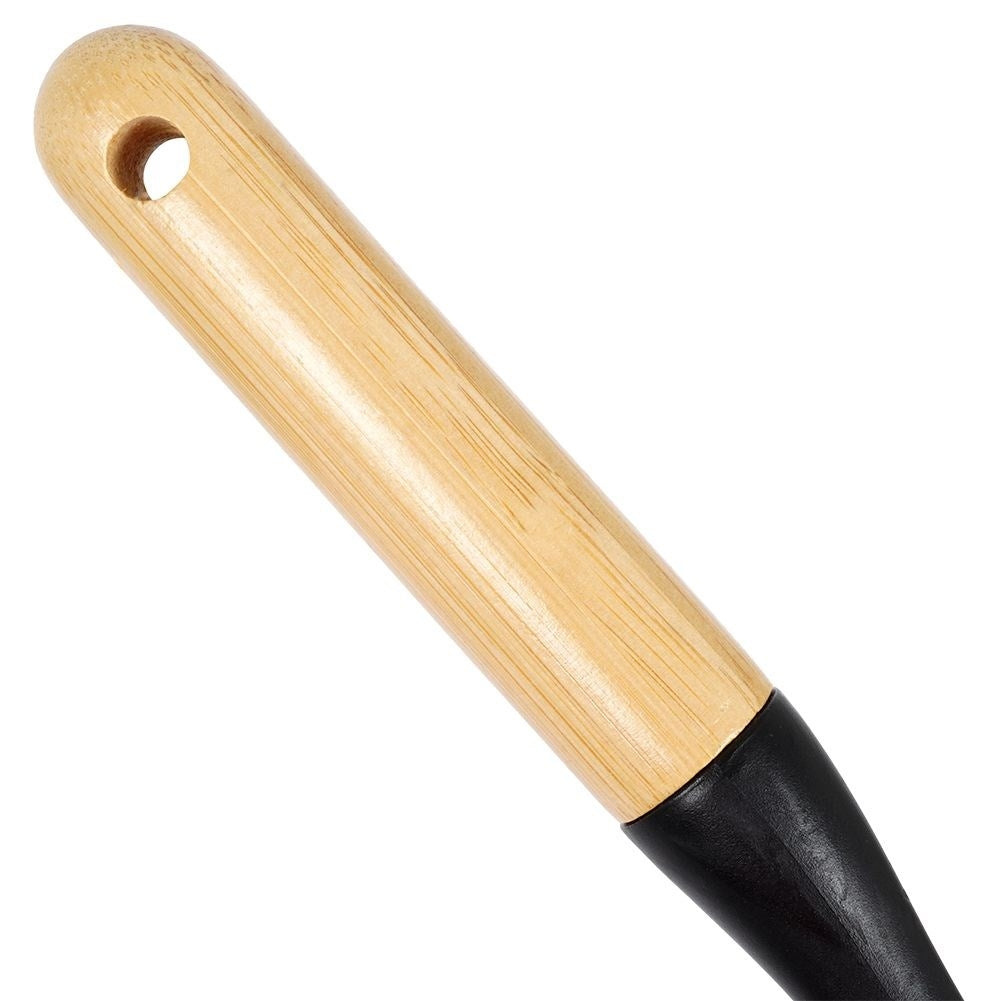 Long dish brush in durable plastic and bamboo, trendy colors