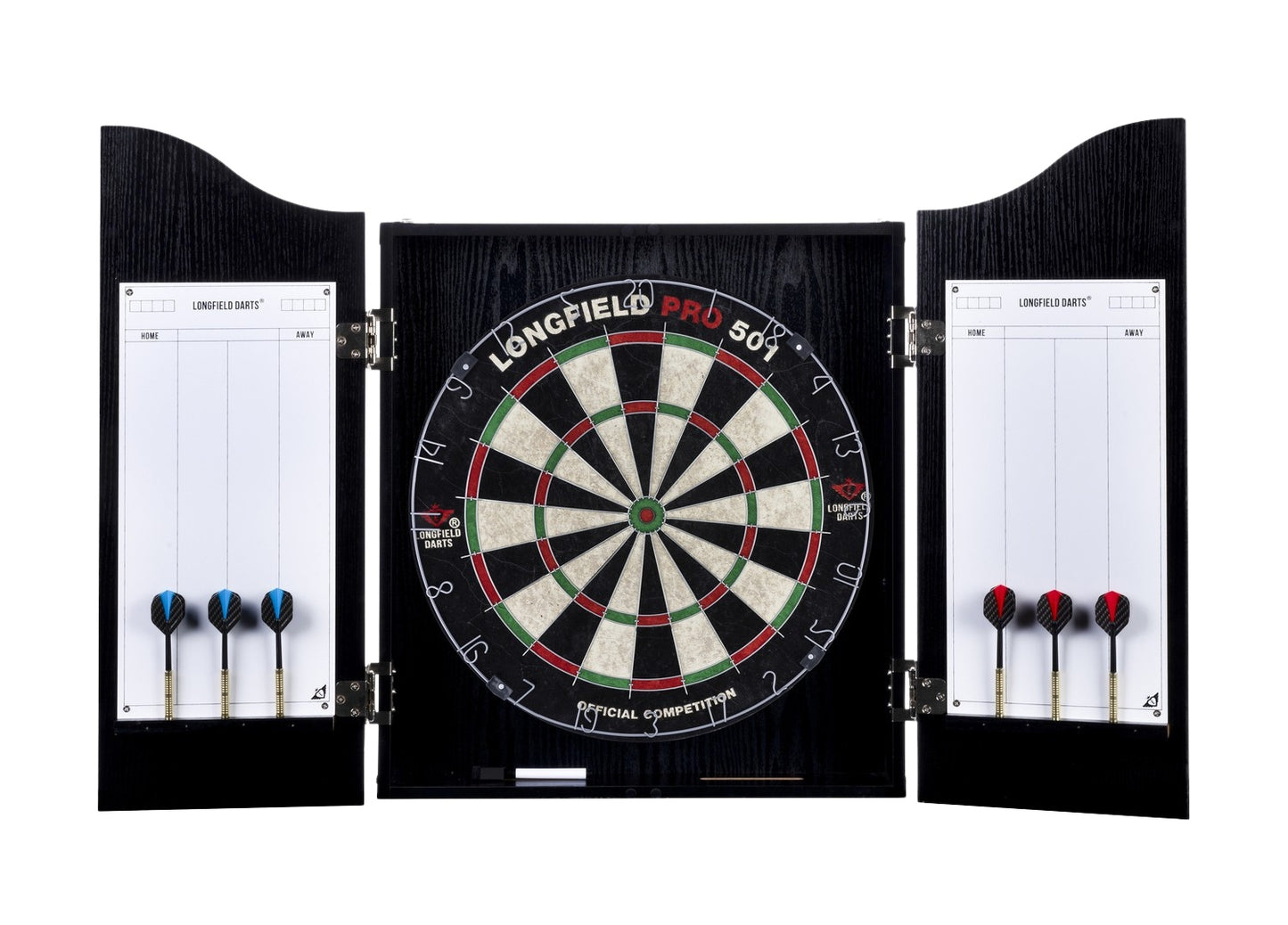 Longfield Darts Board, Cabinet And 2 Darts Sets