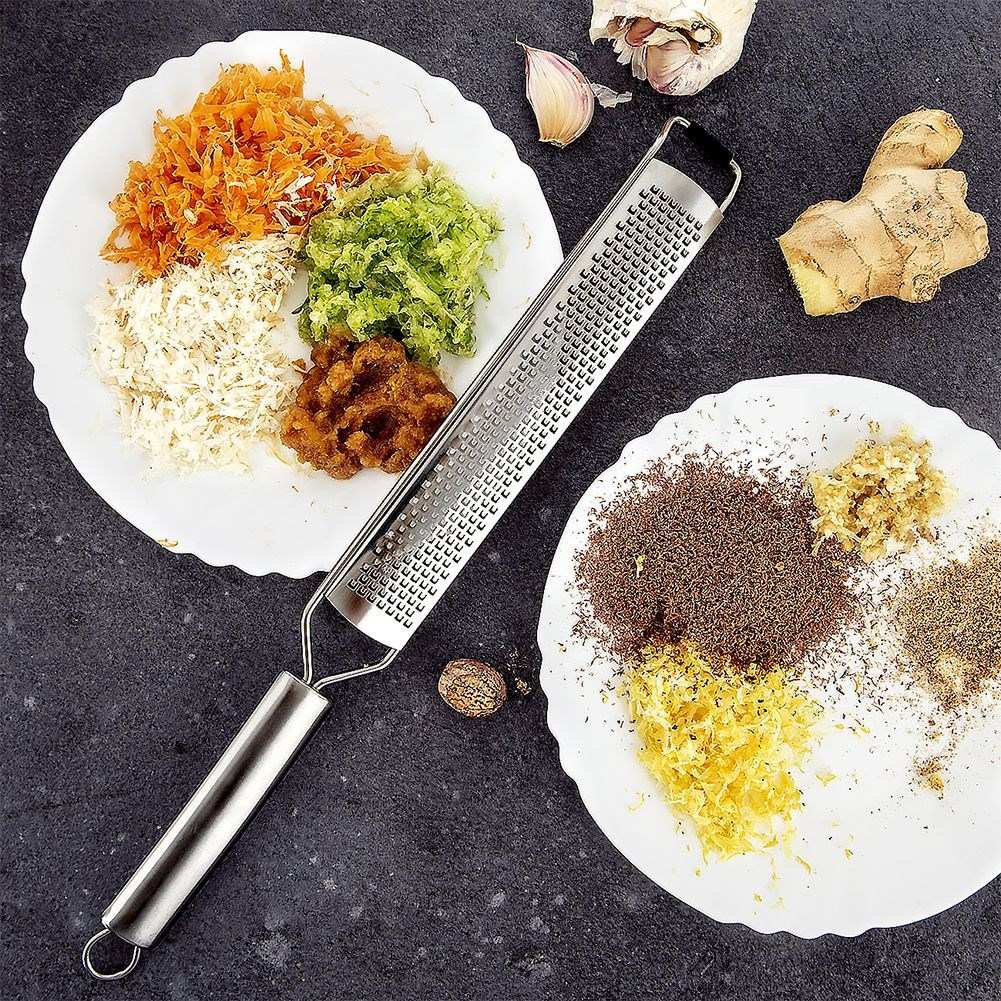 Long grater 38 cm - Stainless steel for cheese and spices
