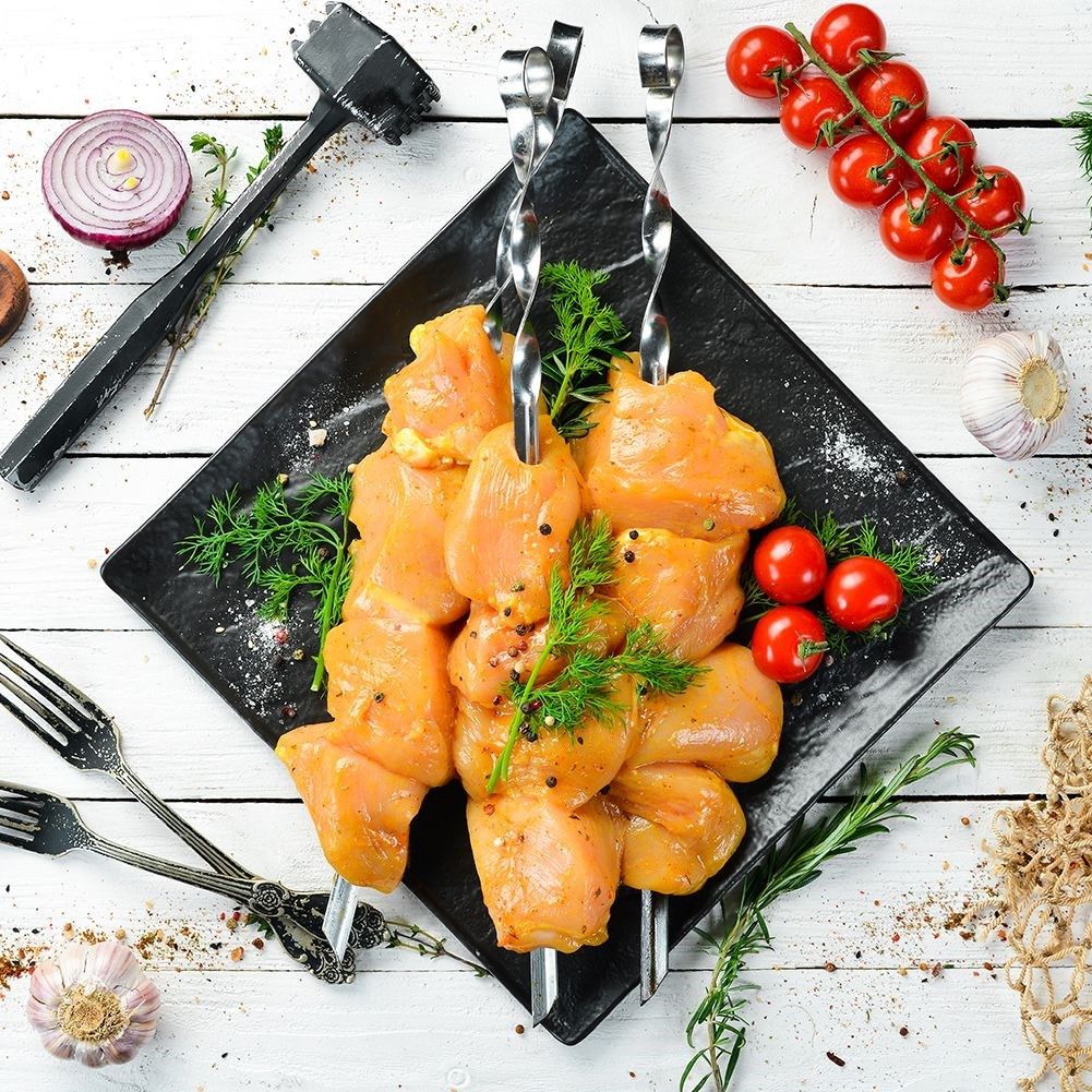 Long grill skewers 45 cm for vegetables and meat