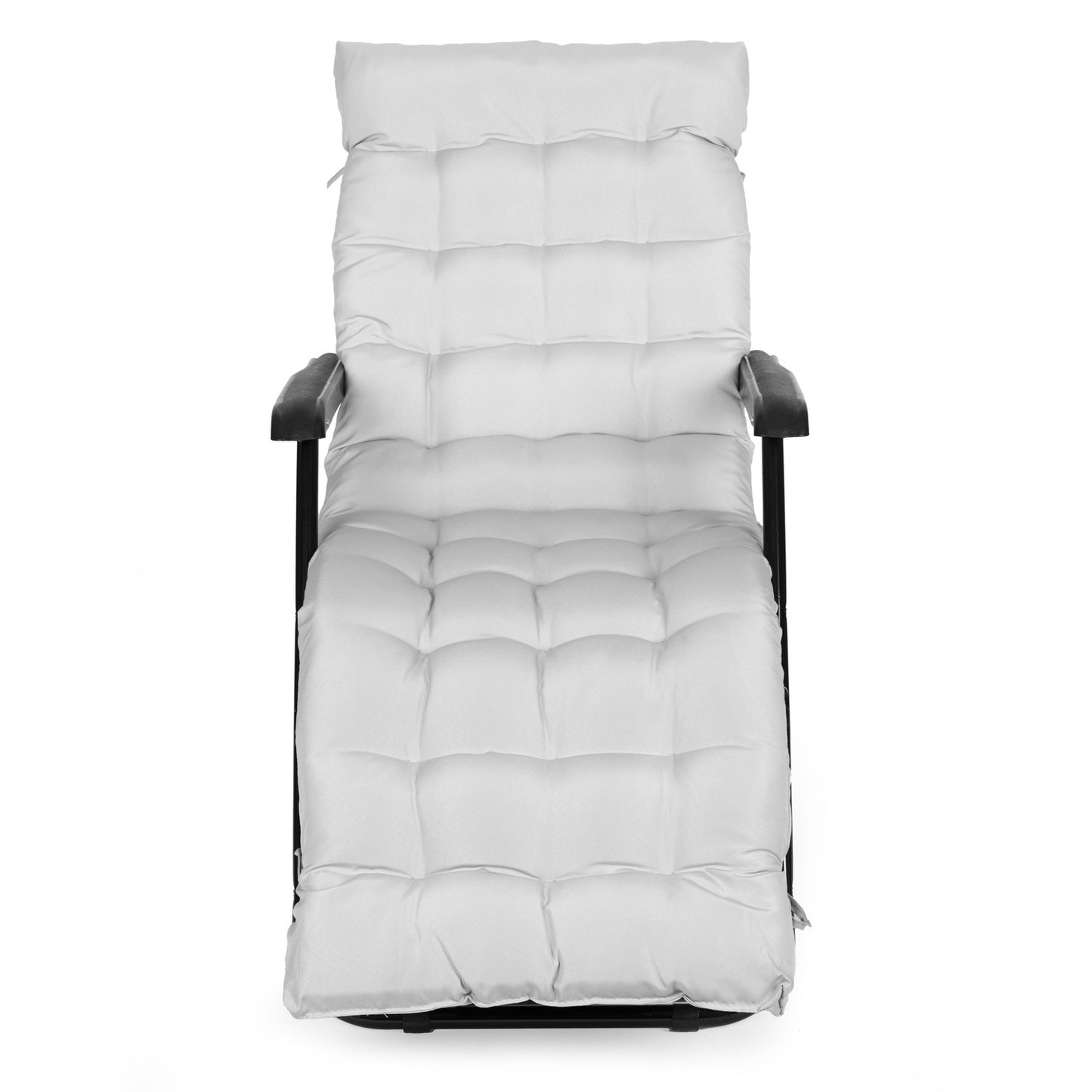 Lounger with cushion, 2-in-1 reclining chair, foldable structure, for beach and garden