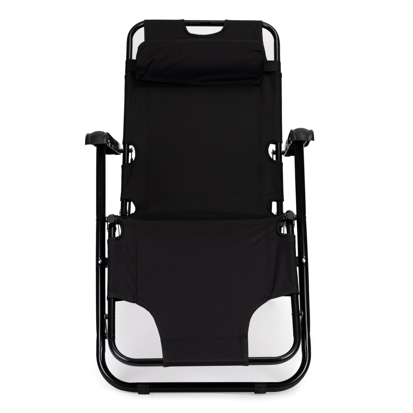 Lounger with cushion, 2-in-1 reclining chair, foldable structure, for beach and garden