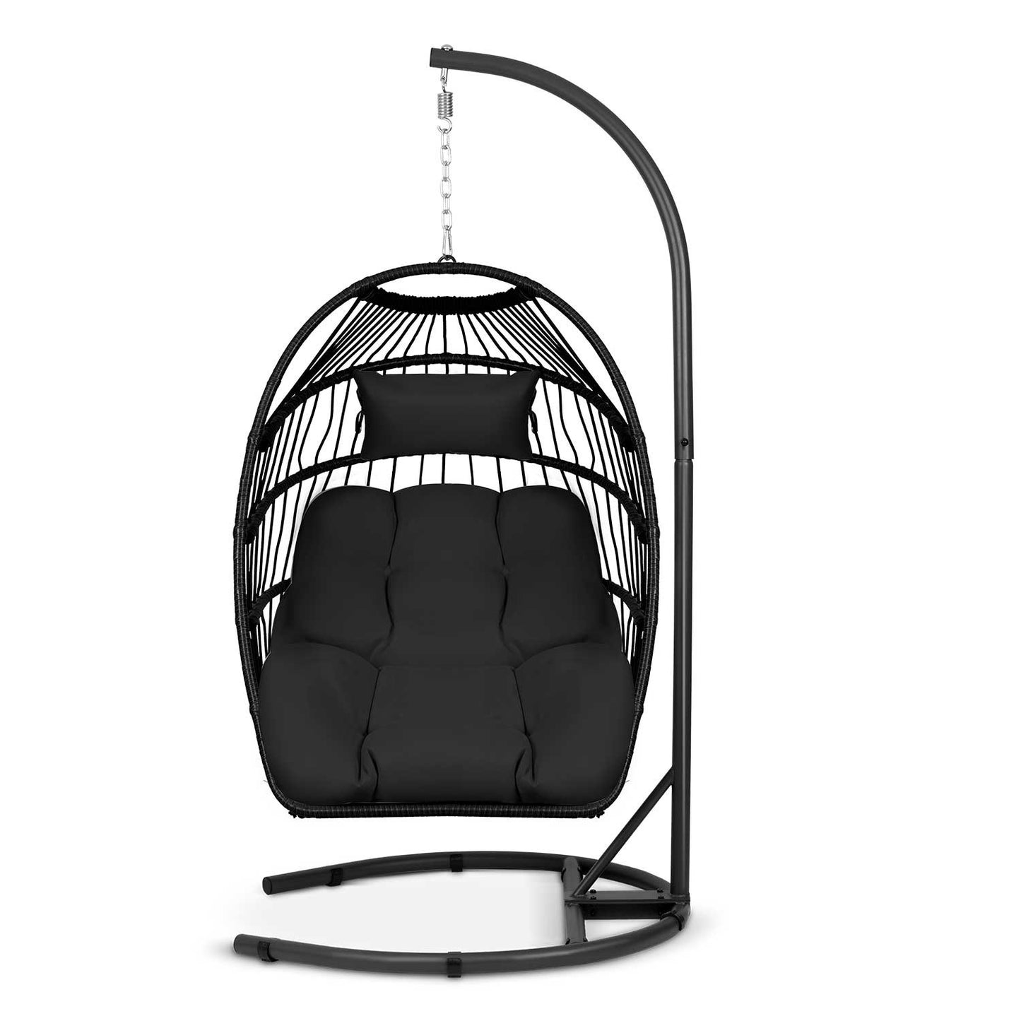 Luisiana black hanging garden chair + black Sofotel cushions