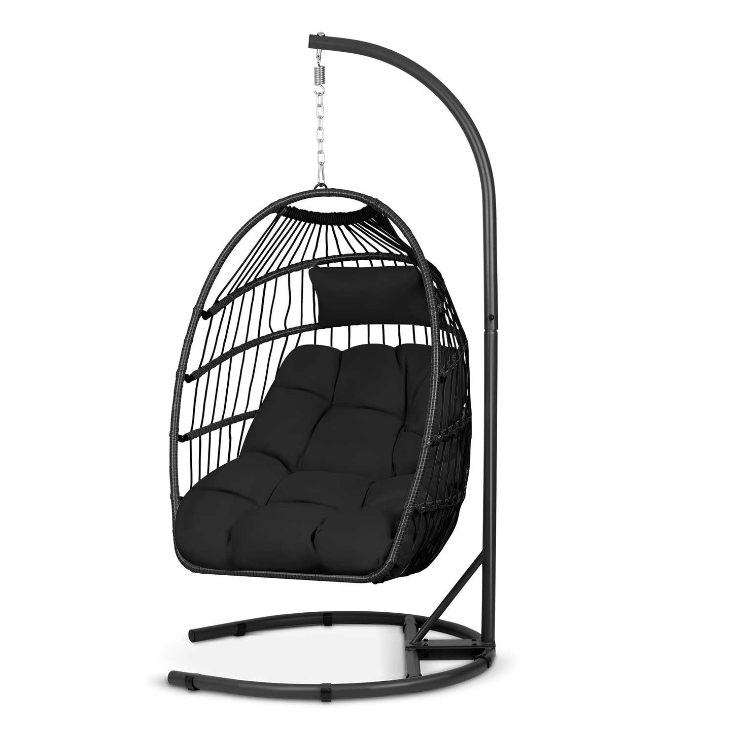 Luisiana black hanging garden chair + black Sofotel cushions