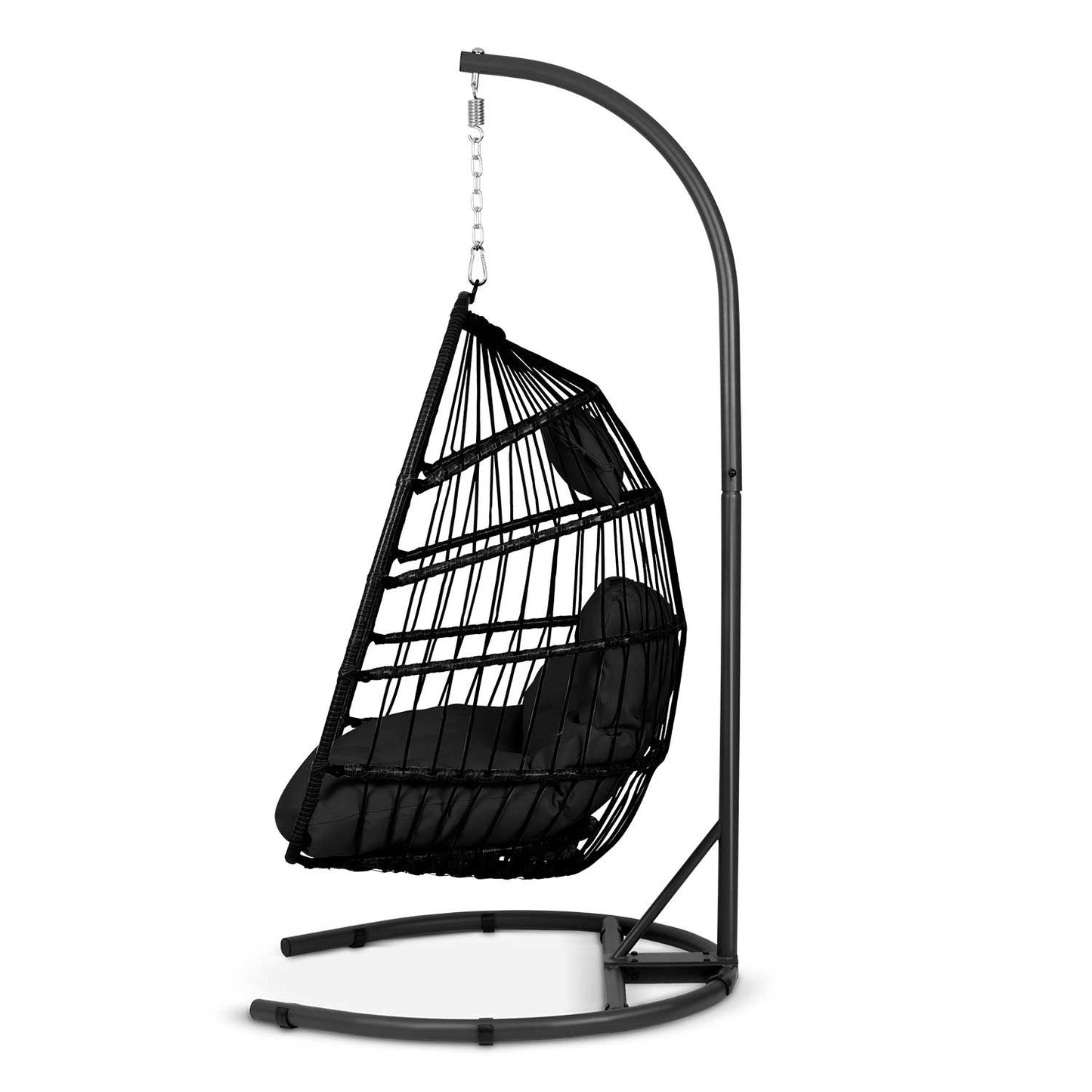Luisiana black hanging garden chair + black Sofotel cushions