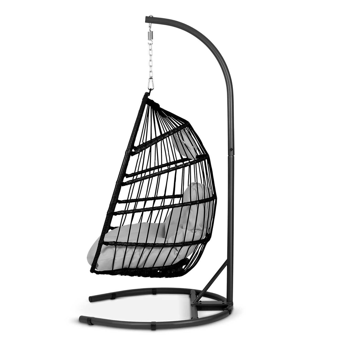 Luisiana hanging garden chair black + grey cushions Sofotel