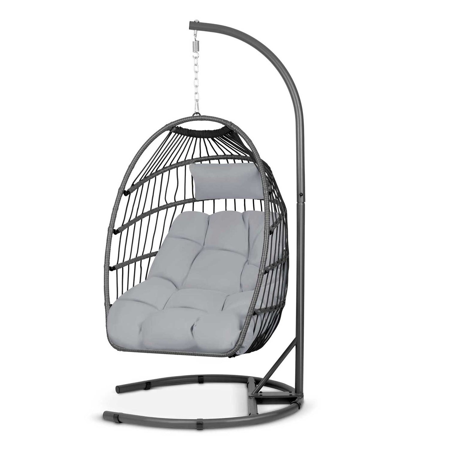 Luisiana hanging garden chair gray + gray cushions Sofotel