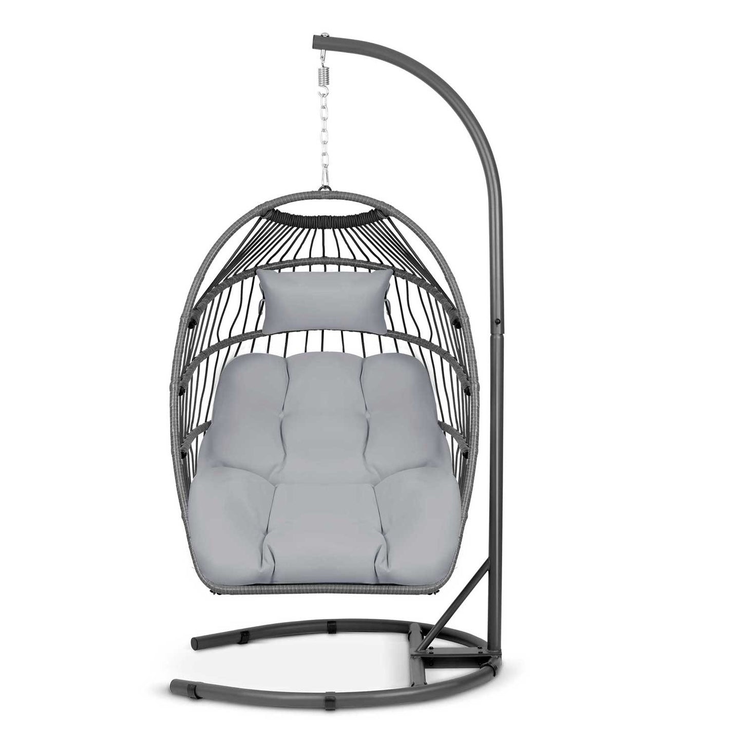 Luisiana hanging garden chair gray + gray cushions Sofotel
