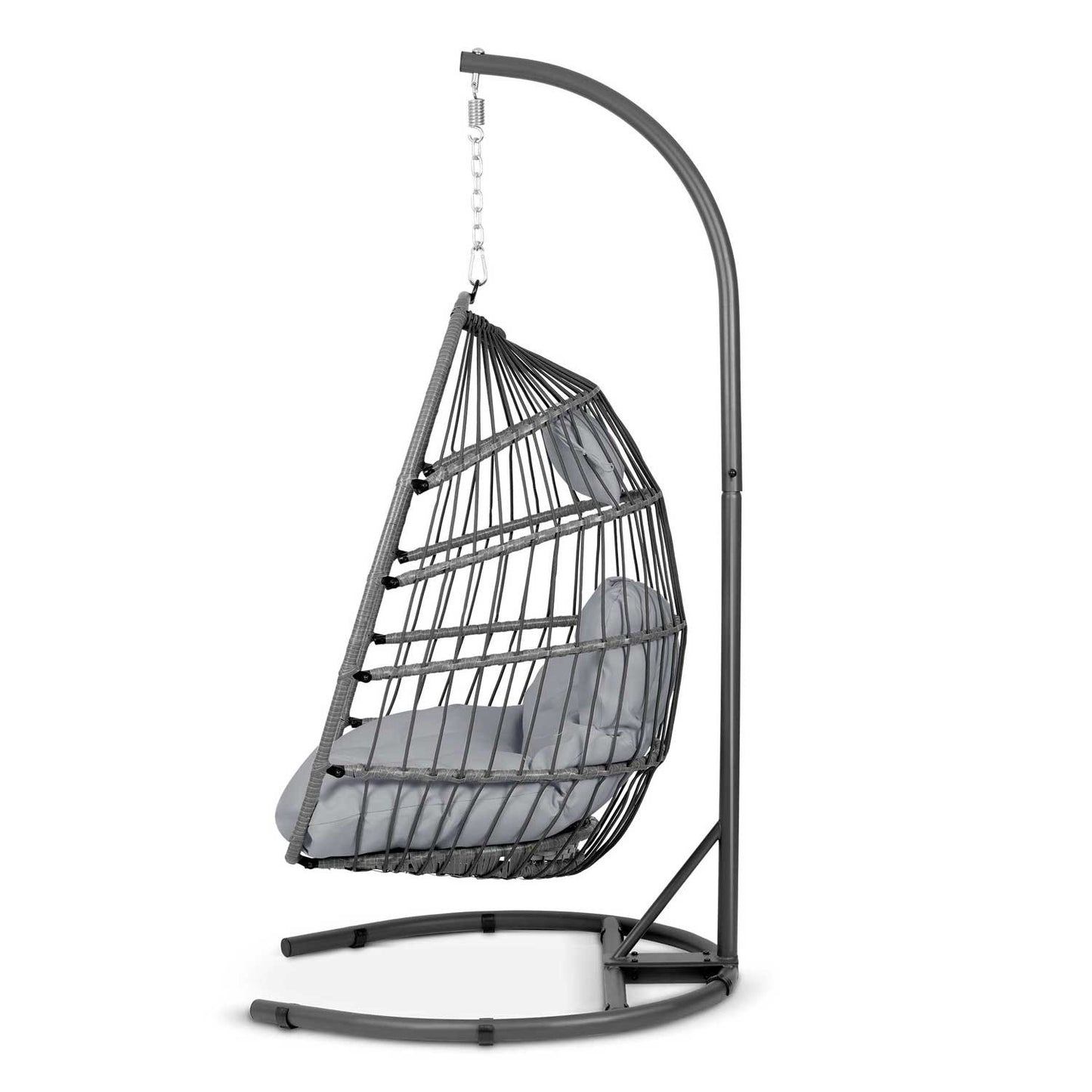 Luisiana hanging garden chair gray + gray cushions Sofotel