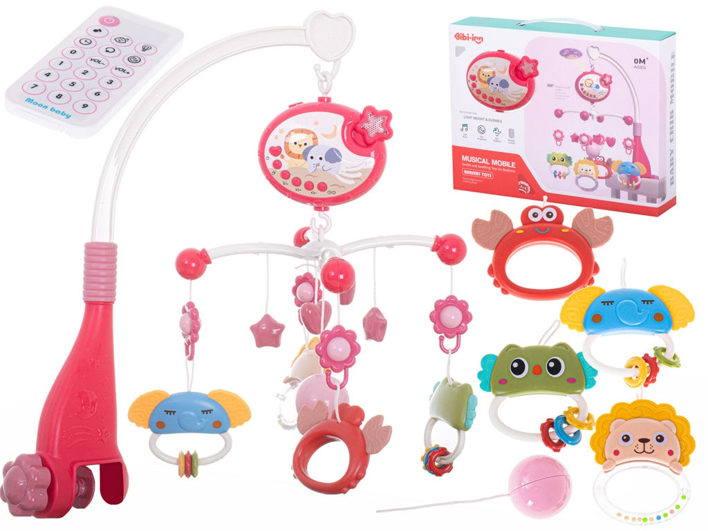 Lullaby star design carrousel pink + remote control