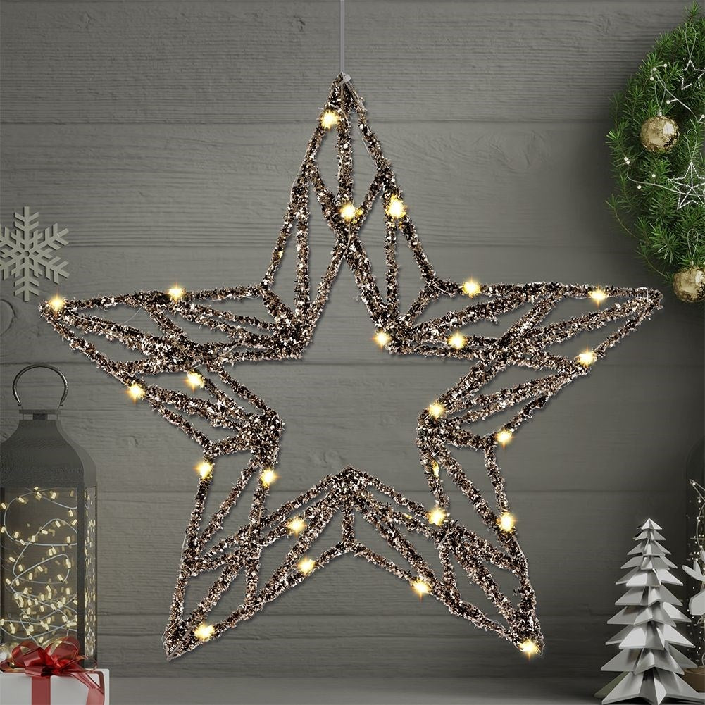 Luminous Christmas star with 30 LED lights, battery operated
