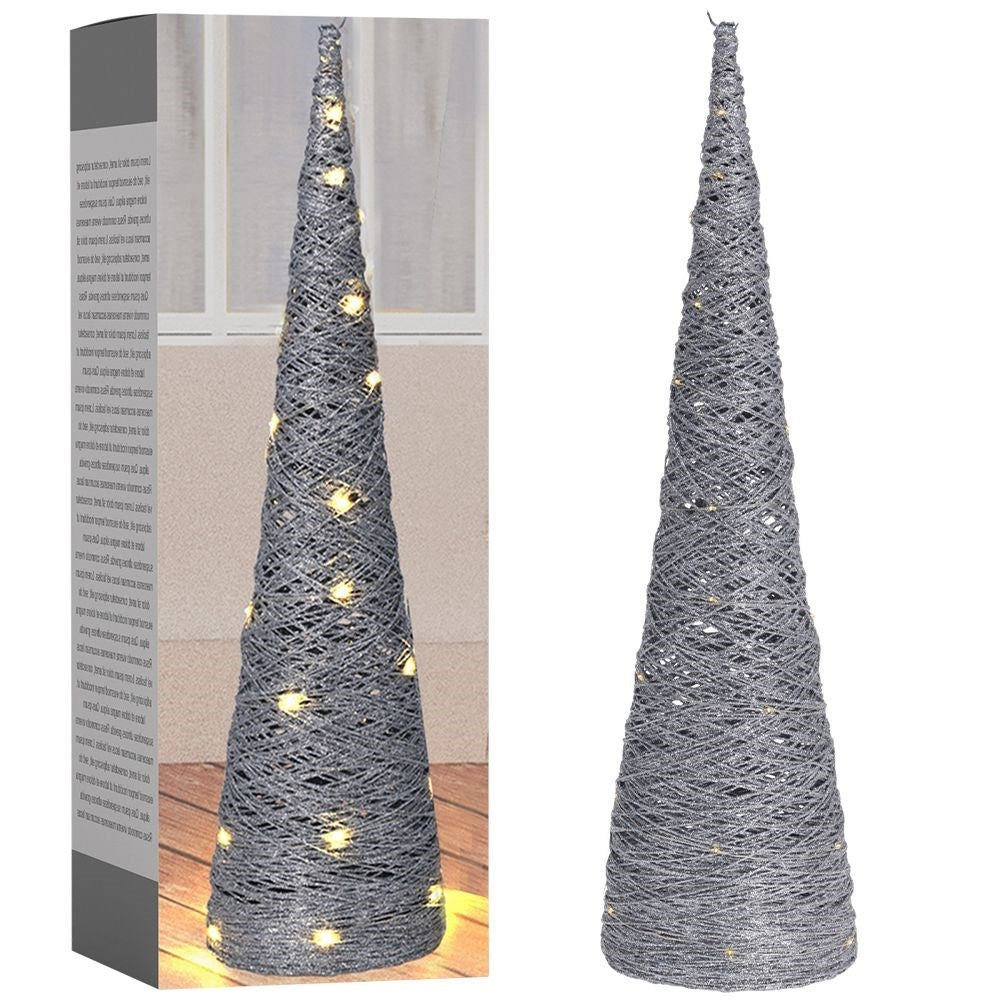 Luminous Christmas tree in Silver with LED and Glitter