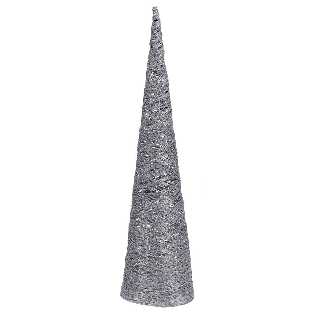 Luminous Christmas tree in Silver with LED and Glitter